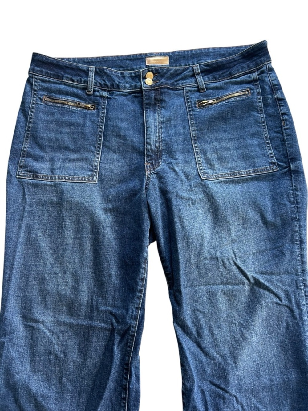 Kut From The Kloth Meg High Rise Wide Waistband Wide Leg Jeans Patch Pockets 20W - Picture 5 of 13